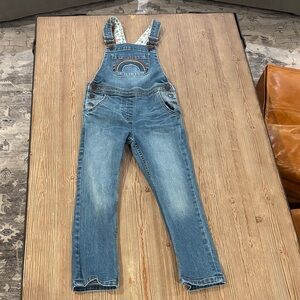 Boden Jean overalls with rainbow